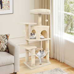 Multi-Level Cat Tower with 2-Door Condo and Padded Top Perch Cat Tree - view 2
