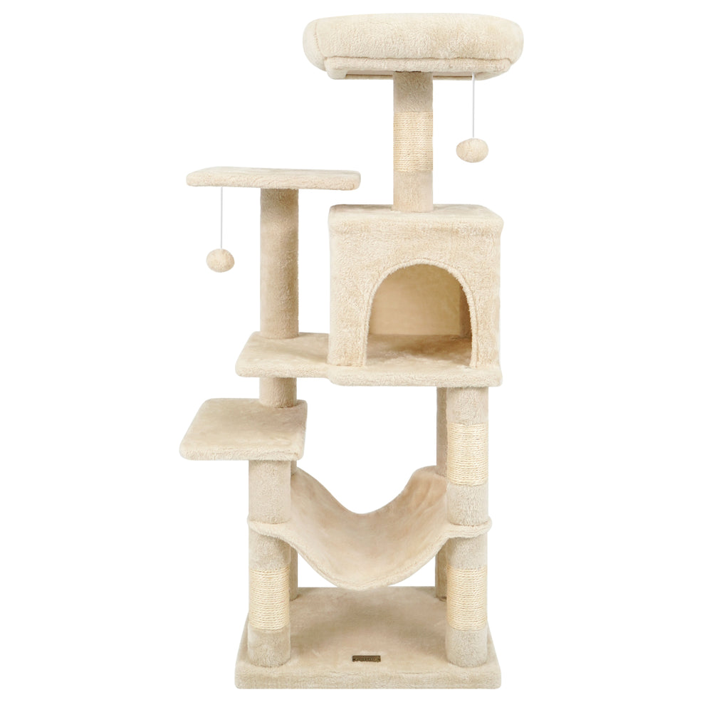 Multi-Level Cat Tower with 2-Door Condo and Padded Top Perch Cat Tree - view 4
