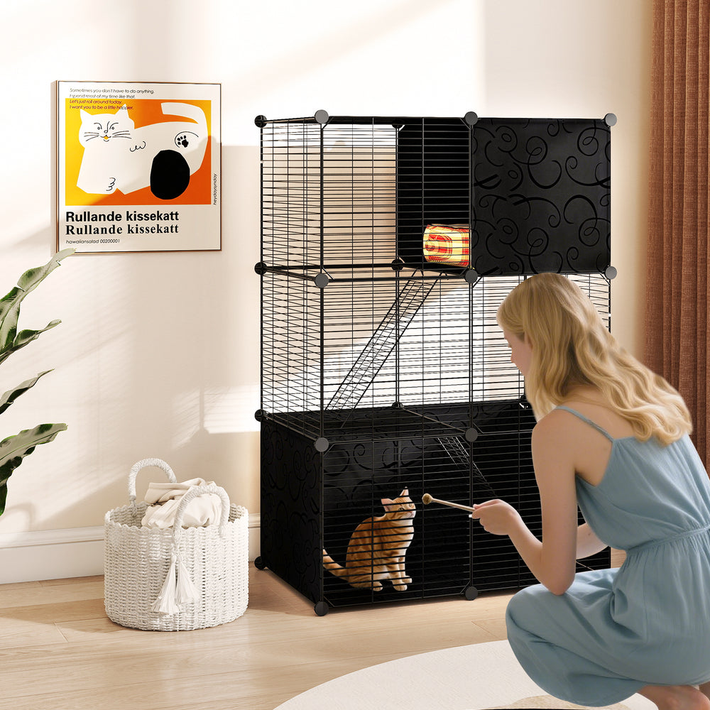 Multi-Level Cat Tower with 2-Door Condo and Hammock Cat House - view 2