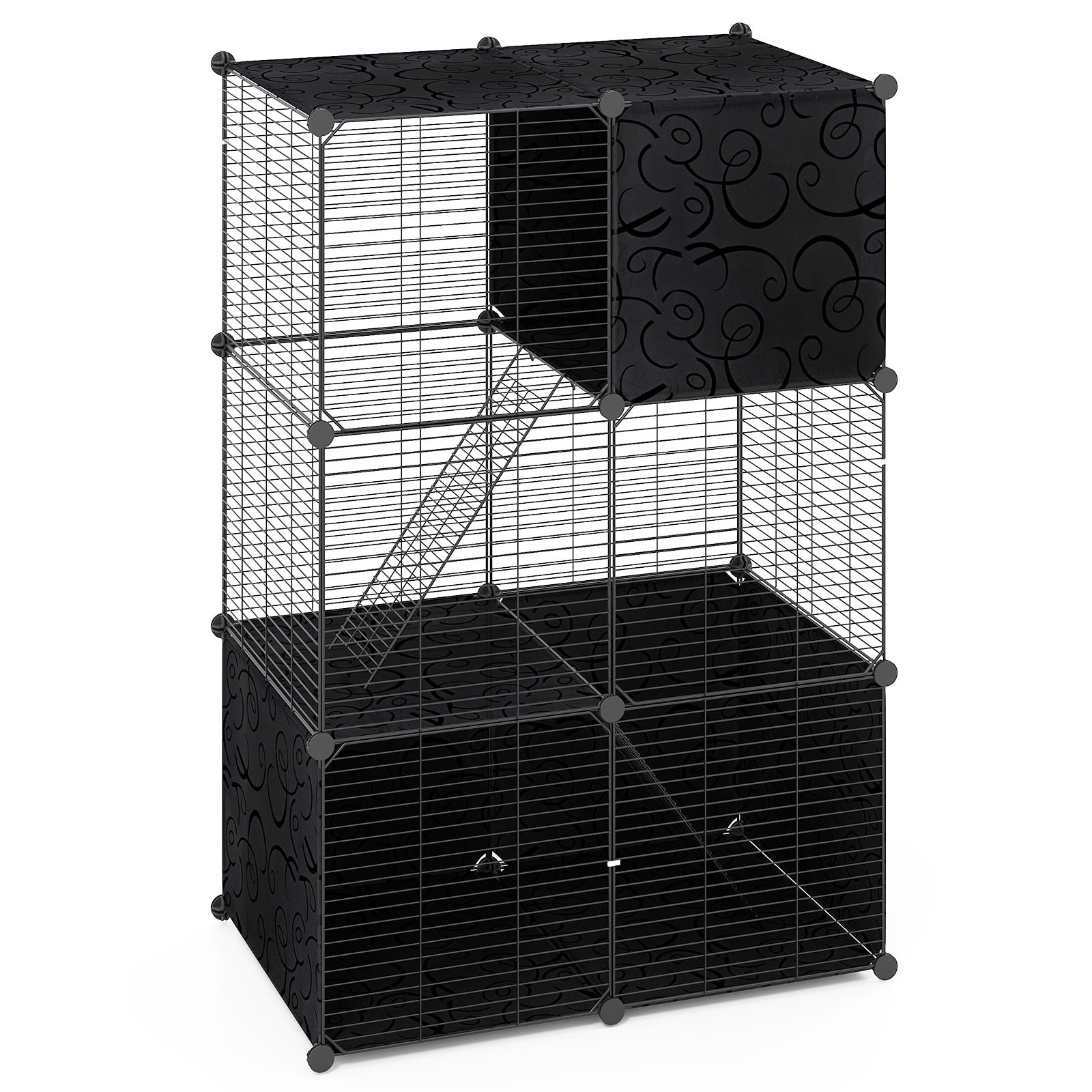 Multi-Level Cat Tower with 2-Door Condo and Hammock Cat House