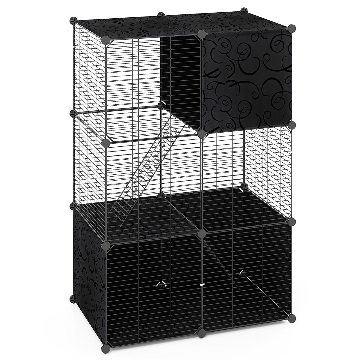 Multi-Level Cat Tower with 2-Door Condo and Hammock Cat House