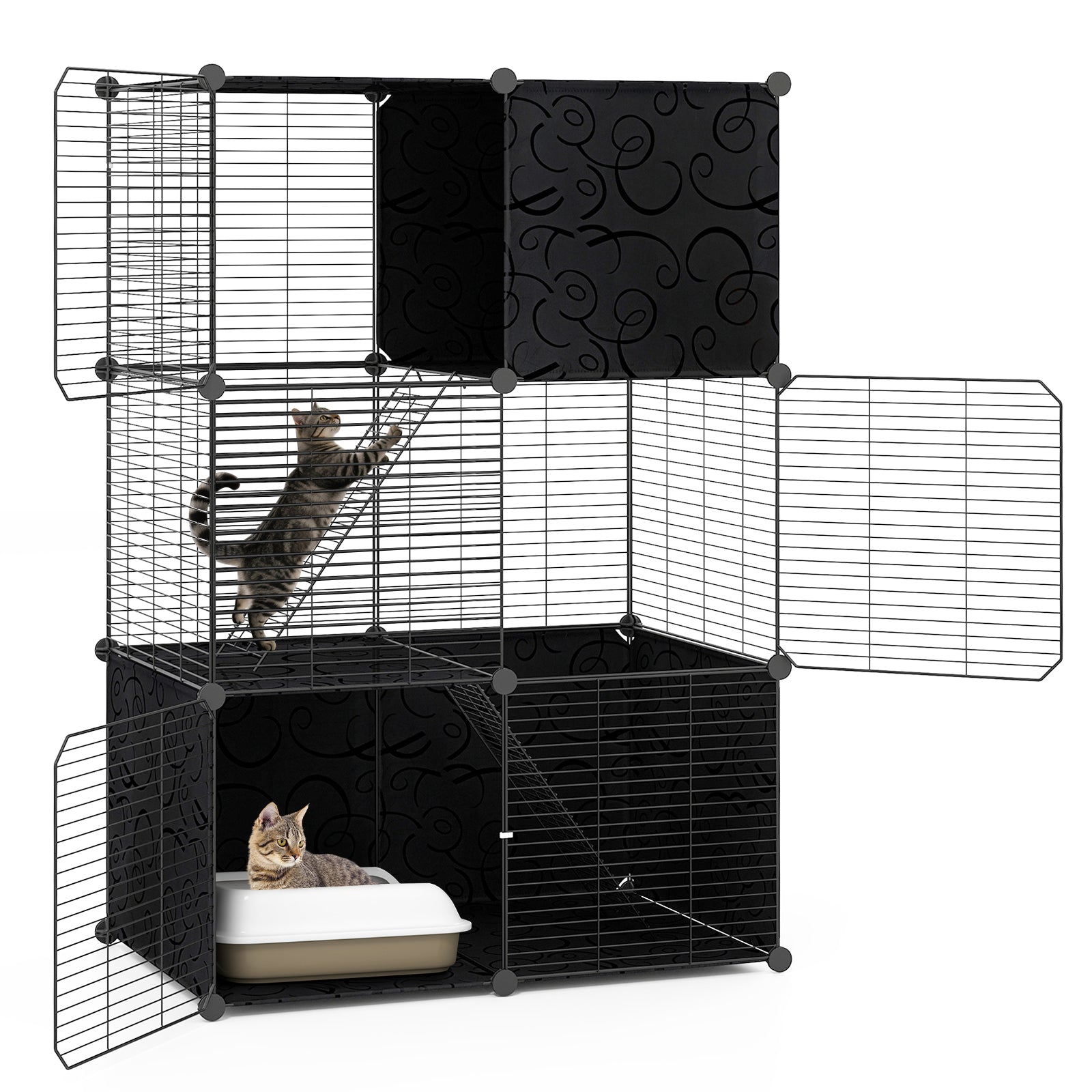 Multi-Level Cat Tower with 2-Door Condo and Hammock Cat House - view 4