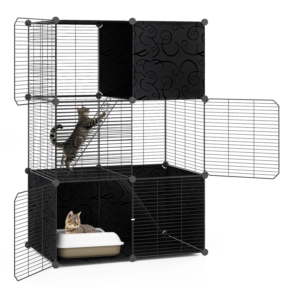 Multi-Level Cat Tower with 2-Door Condo and Hammock Cat House - view 4