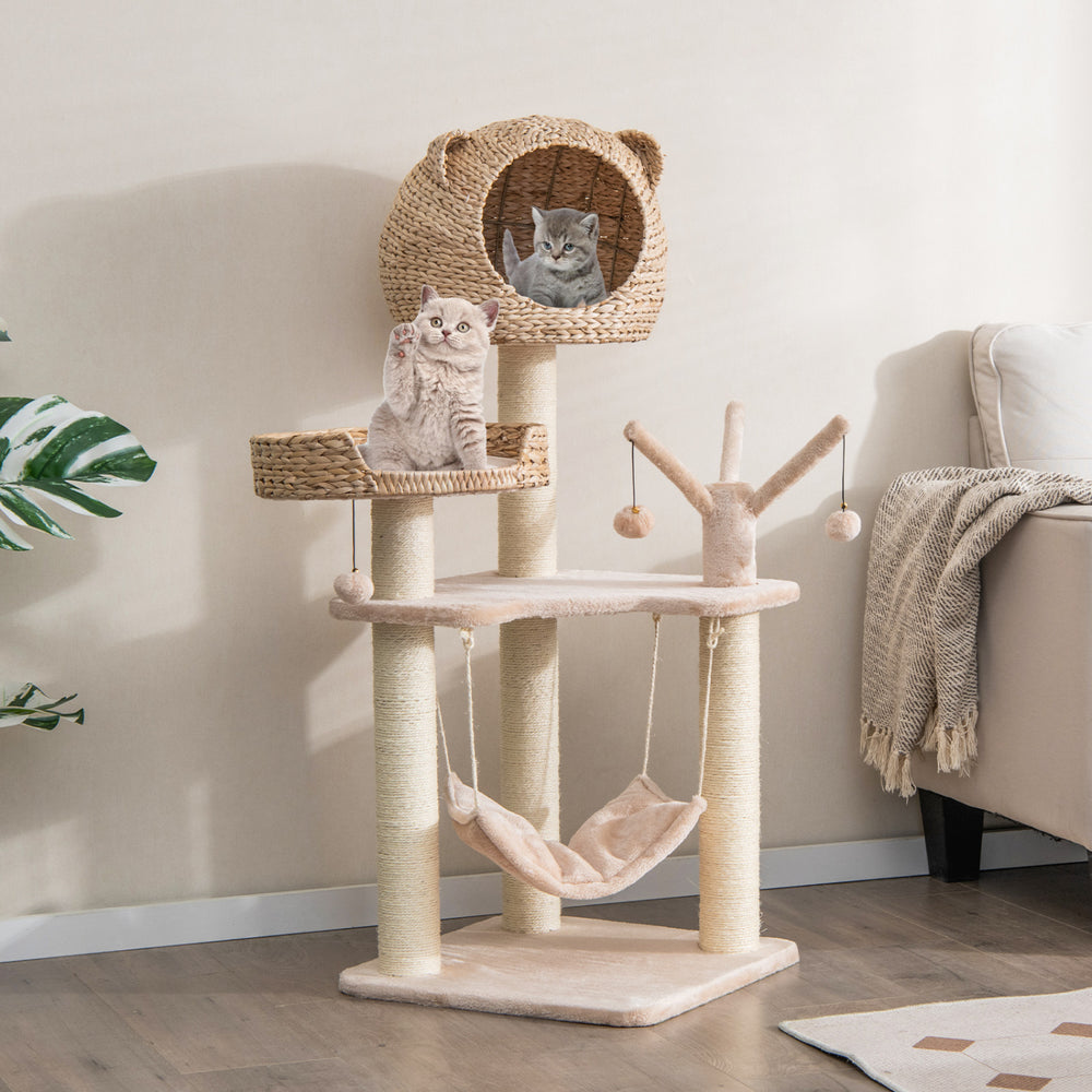 Multi-Level Cat Tree with Condo Hammock and Rotatable Hanging Balls - view 2