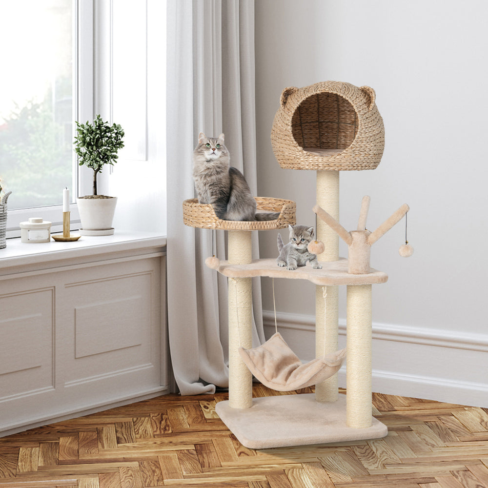 Multi-Level Cat Tree with Condo Hammock and Rotatable Hanging Balls - view 3