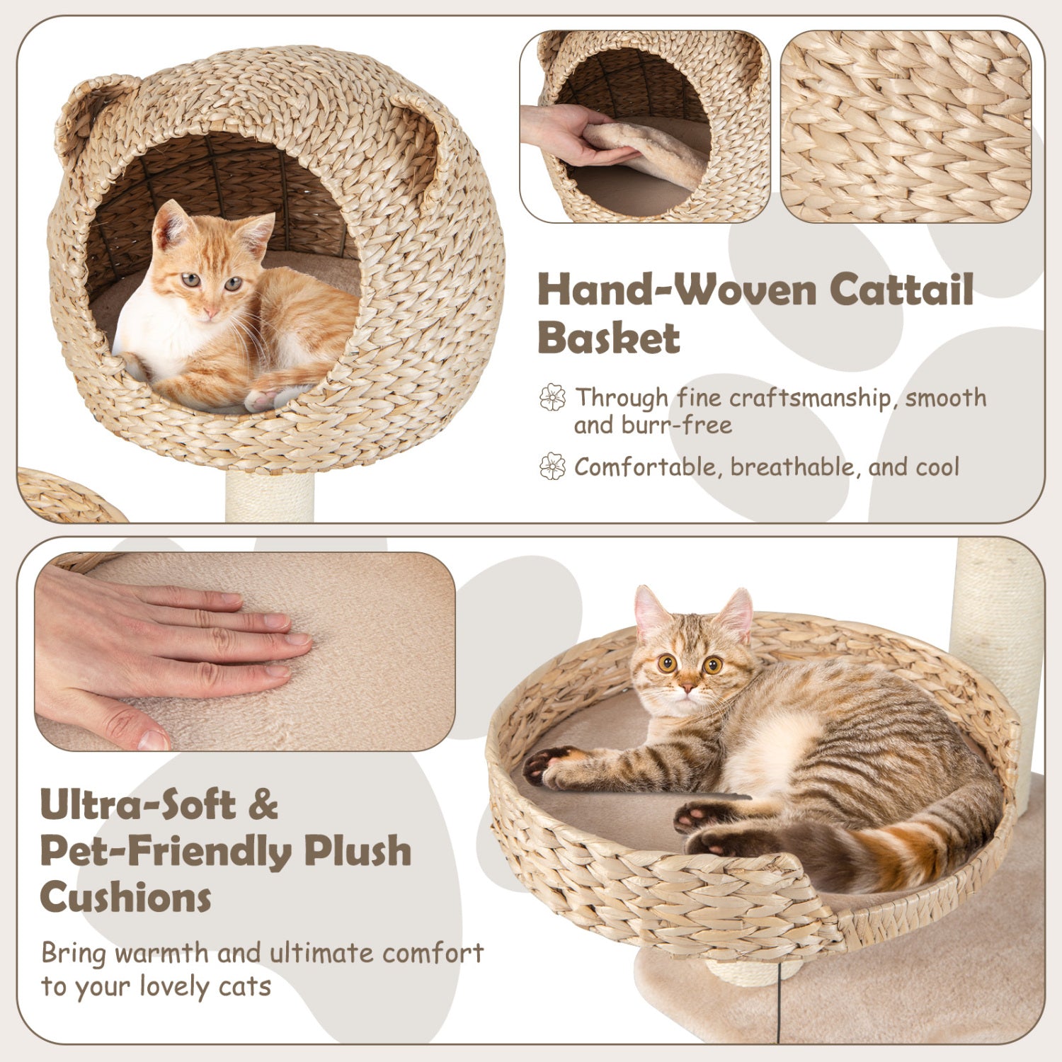 Multi-Level Cat Tree with Condo Hammock and Rotatable Hanging Balls - view 8