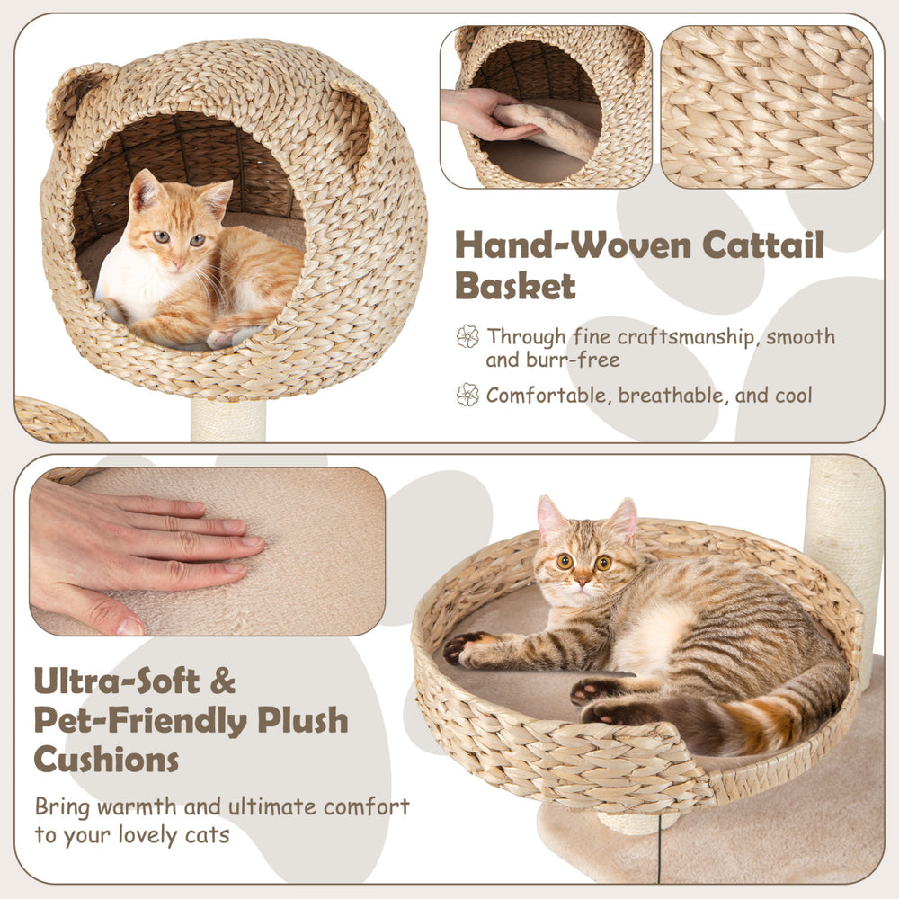 Multi-Level Cat Tree with Condo Hammock and Rotatable Hanging Balls - view 8