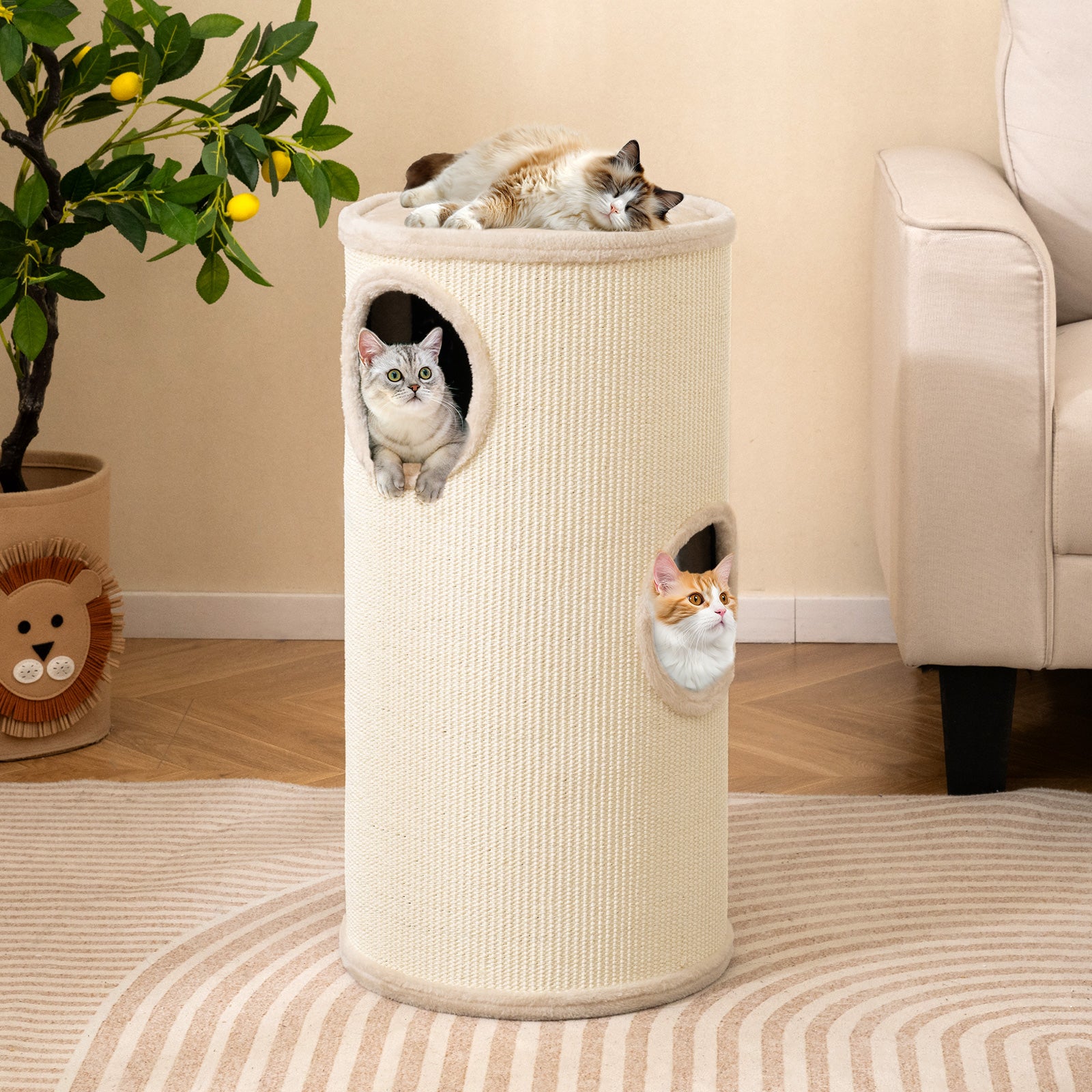 Multi-level Cat House with Sisal Scratching Pad - view 2