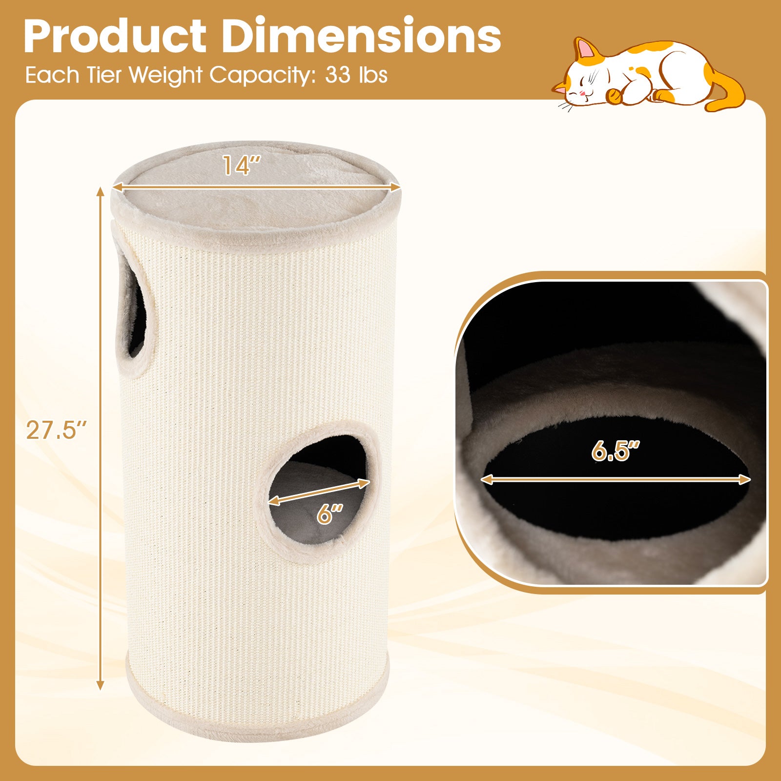 Multi-level Cat House with Sisal Scratching Pad - view 5