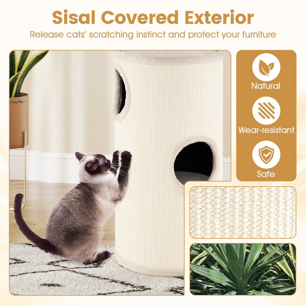 Multi-level Cat House with Sisal Scratching Pad - view 7