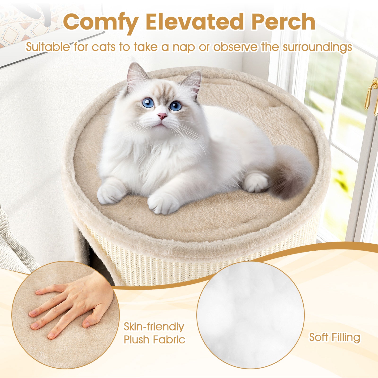 Multi-level Cat House with Sisal Scratching Pad - view 8