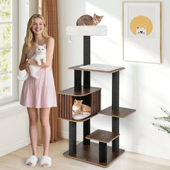 Multi-level Cat Tree for Indoor Cat 59.5 inch Tall Cat Tower with Cushion Top - view 3