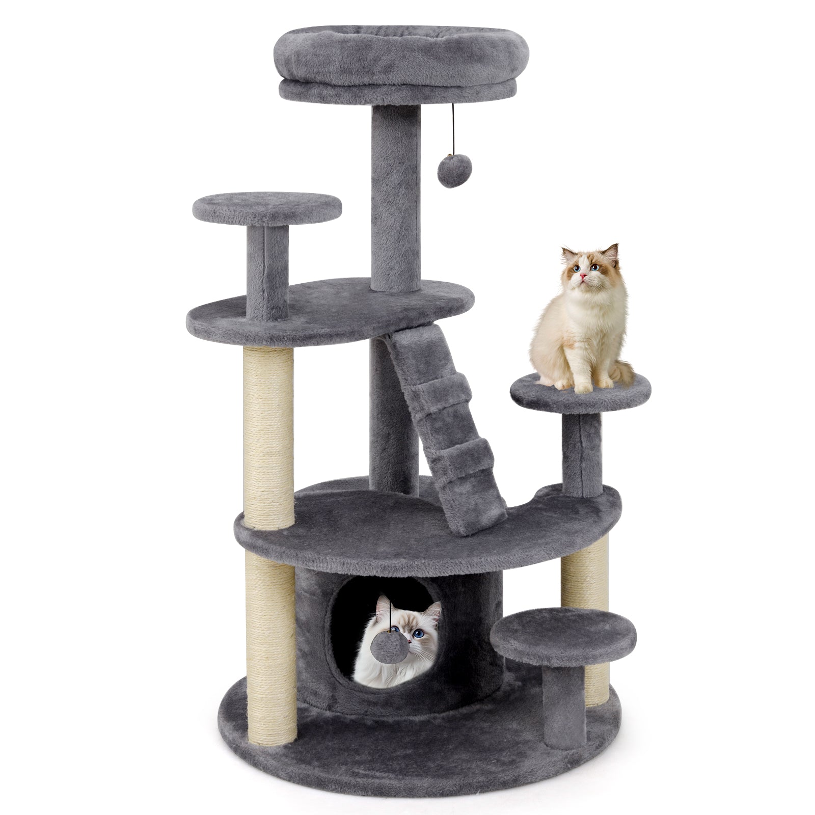 Multi-level Kitty Tower with Condo and Climbing Ladder Cat Tree - view 4