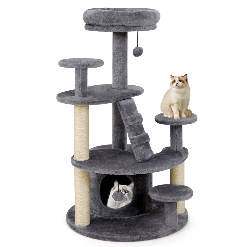 Multi-level Kitty Tower with Condo and Climbing Ladder Cat Tree - view 4