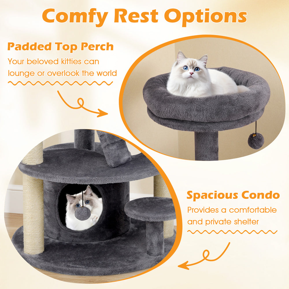 Multi-level Kitty Tower with Condo and Climbing Ladder Cat Tree - view 8