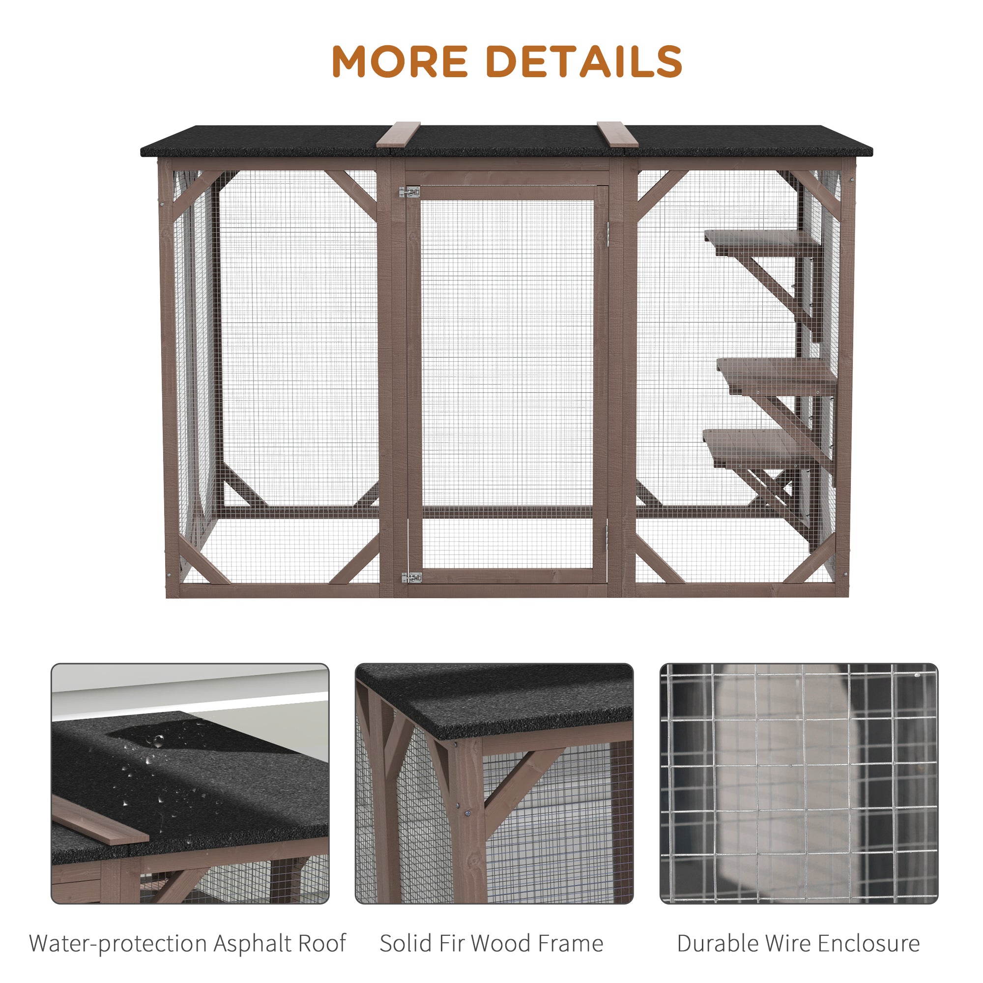 71"L Catio Outdoor Cat Enclosure, Indoor Cat Cage, Pet House, Small Animal - view 4