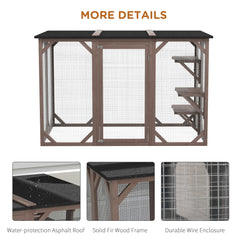 71"L Catio Outdoor Cat Enclosure, Indoor Cat Cage, Pet House, Small Animal - view 4