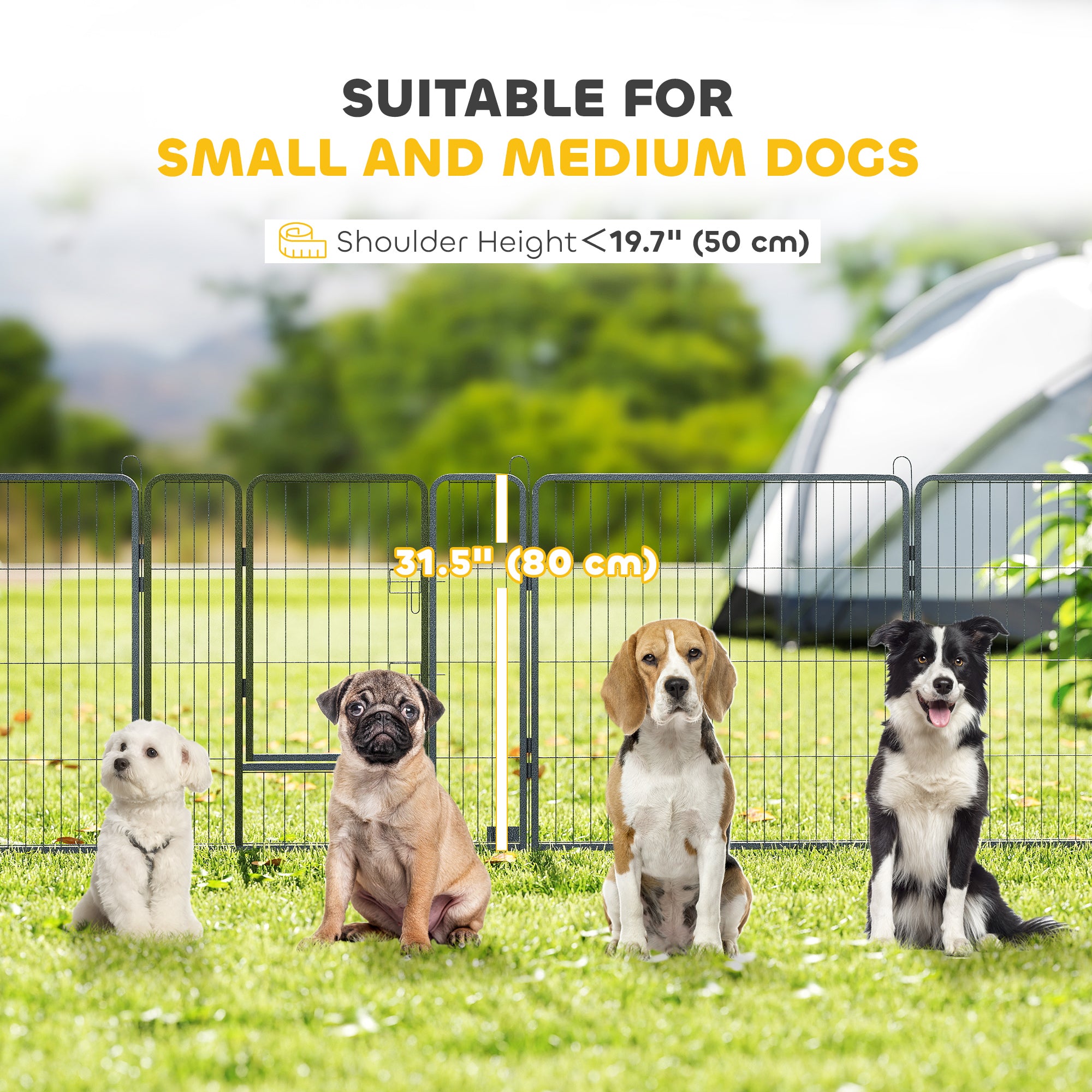 Heavy Duty Pet Playpen, 16 Panels Steel Dog Fence Puppy Exercise Pen with 2 - view 5