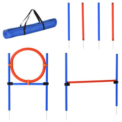 Dog Pet Agility Training Kit High Jump Weave Pole Ring Obedience Training