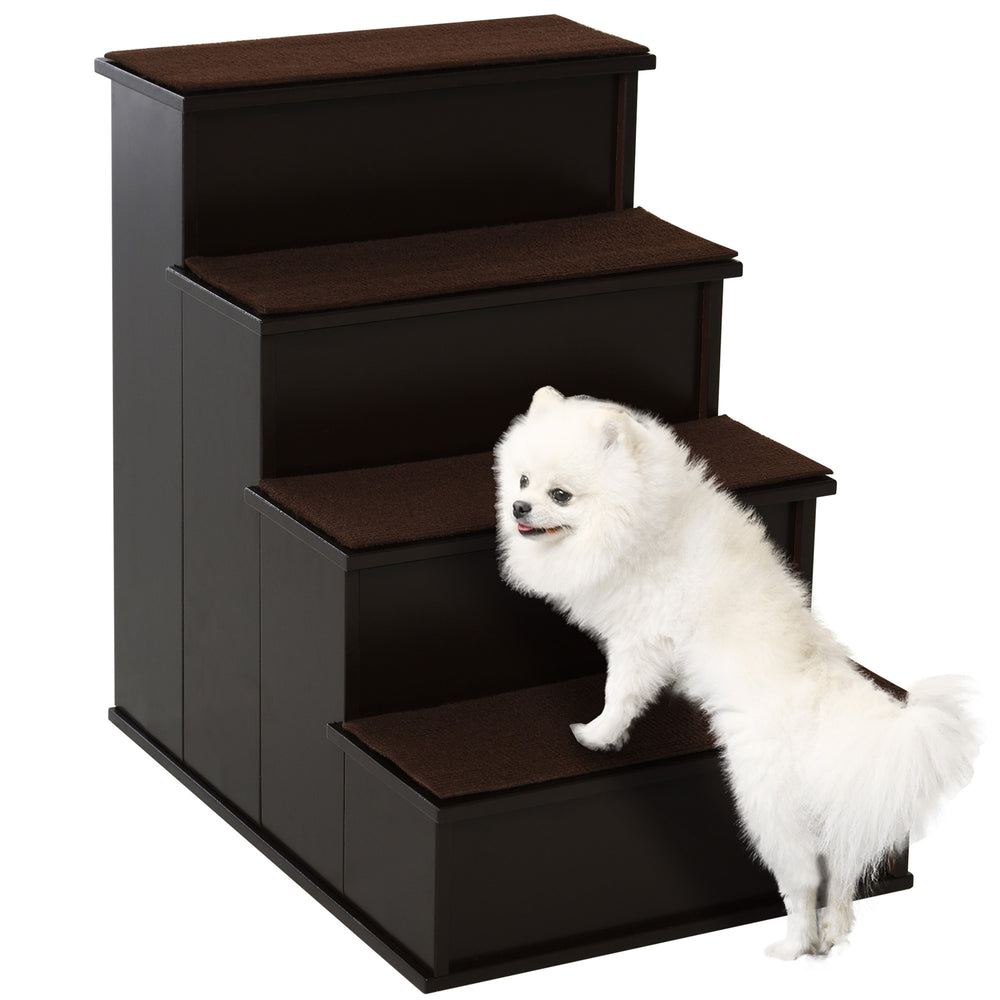 4 Levels Wooden Dog Steps Pet Stairs for High Bed, Cat Ladder for Bed Couch