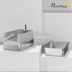XL Stainless Steel Cat Litter Box for Big and Multiple Cats with High Wall - view 2