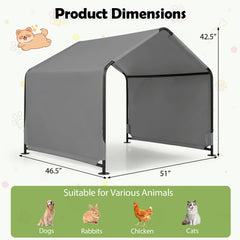 Outdoor Dog Shade Shelter with Waterproof Roof and Ground Stakes for Deck Dog - view 4