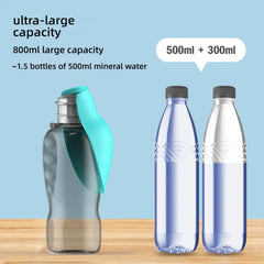 Portable Dog Water Bottle 800 ml with Foldable Cup | Leak-Proof Travel Hydration