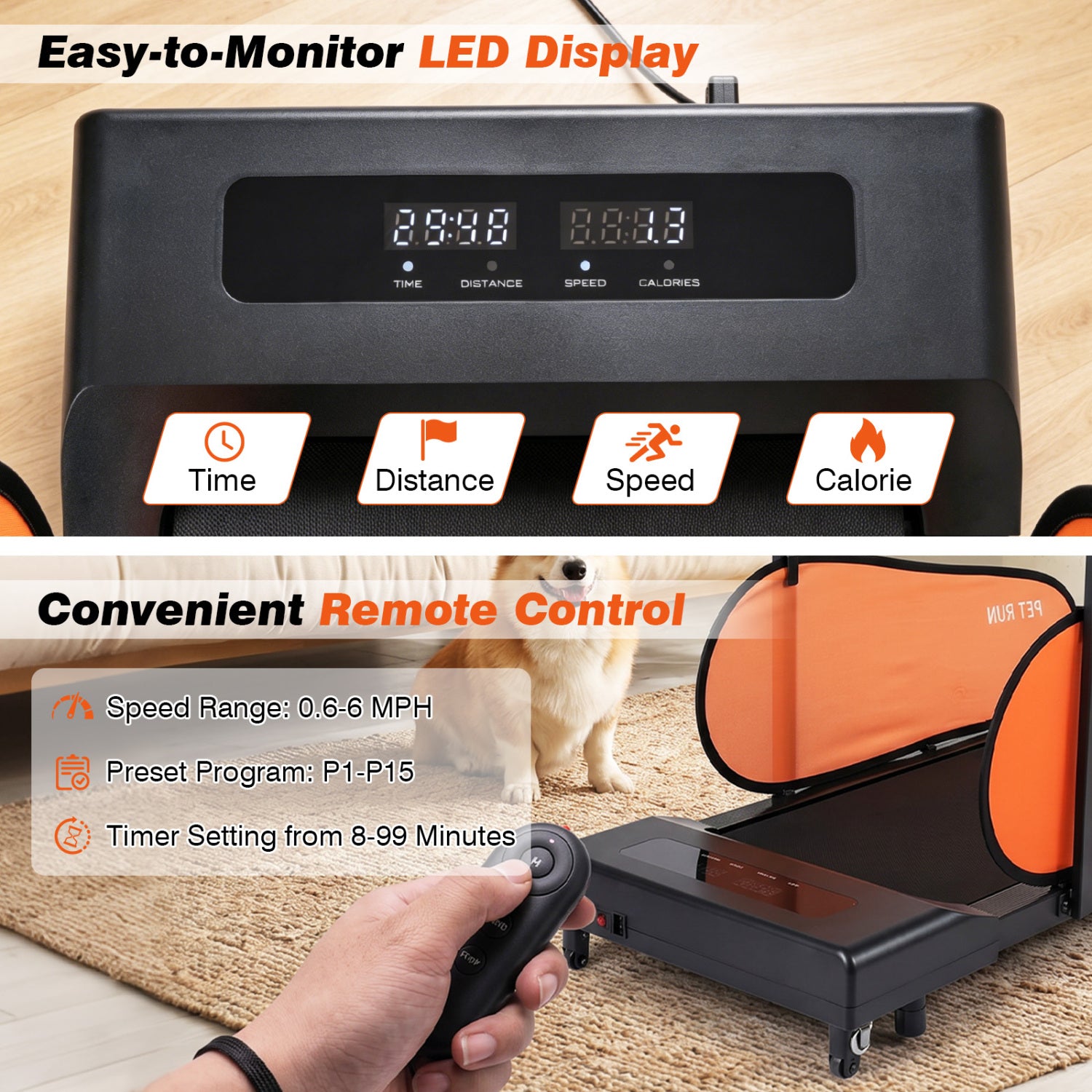 Pet Treadmill for Small & Medium Dogs with LED Display and Adjustable Speed Dog - view 7