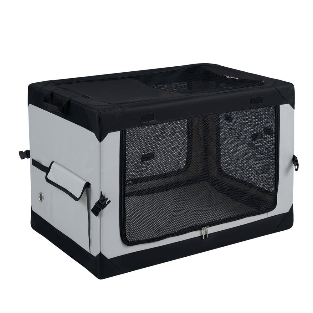 Portable Collapsible Soft Dog Crate for Dogs with 4 Mesh Doors Removable Mat - view 2