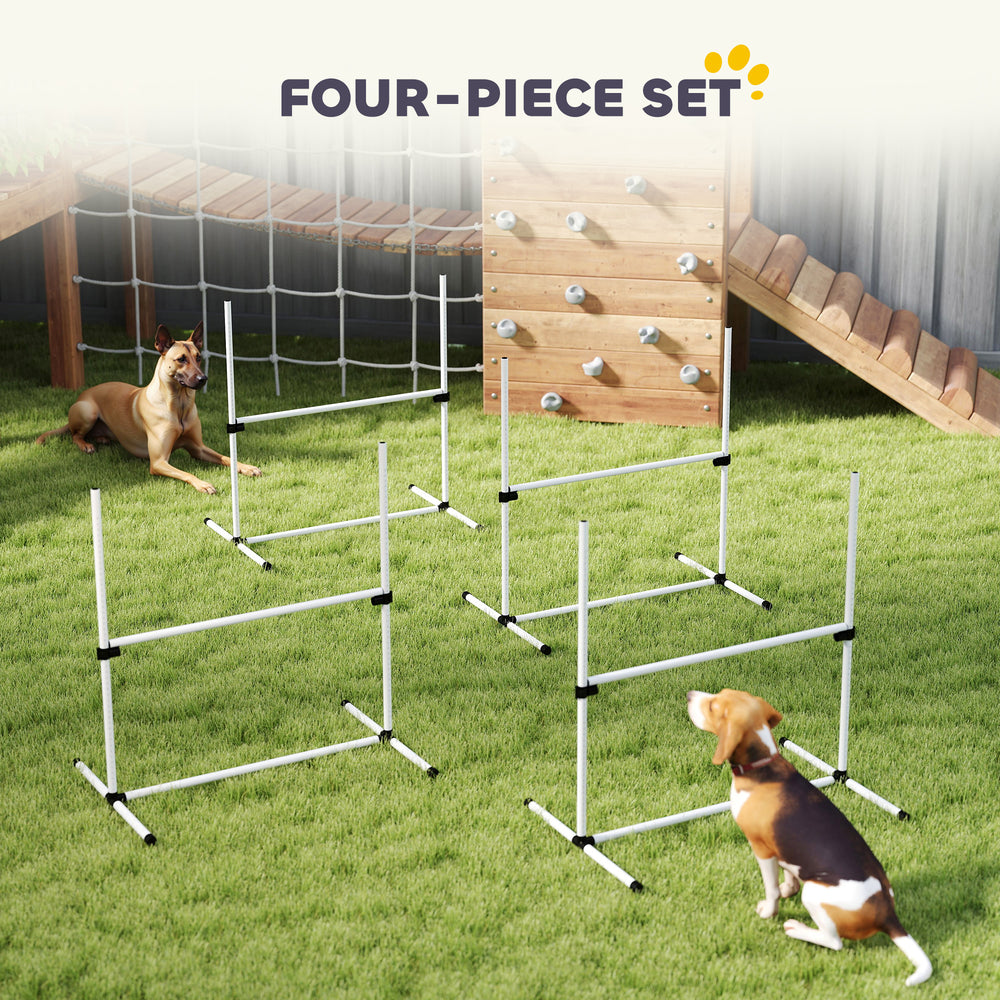Set of 4 Dog Agility Training Equipment Adjustable Jump Bar Pet Exercise Kit - view 4