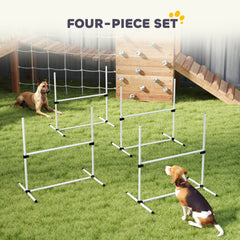 Set of 4 Dog Agility Training Equipment Adjustable Jump Bar Pet Exercise Kit - view 4