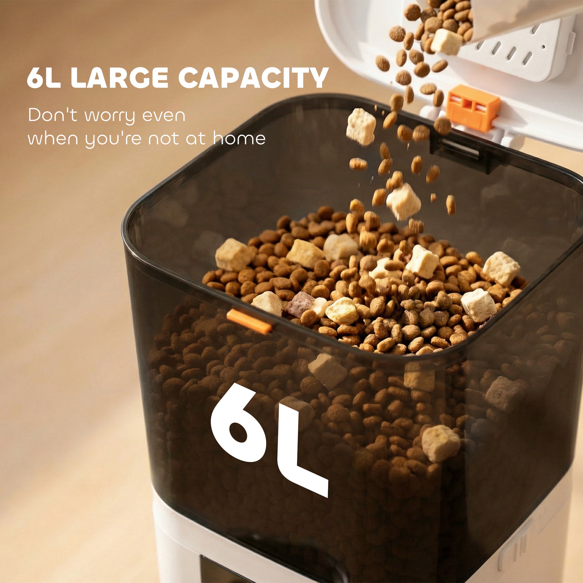 Automatic Cat Feeder for 2 Cats, 2.4G WiFi Pet Food Dispenser 6L APP Control - view 5