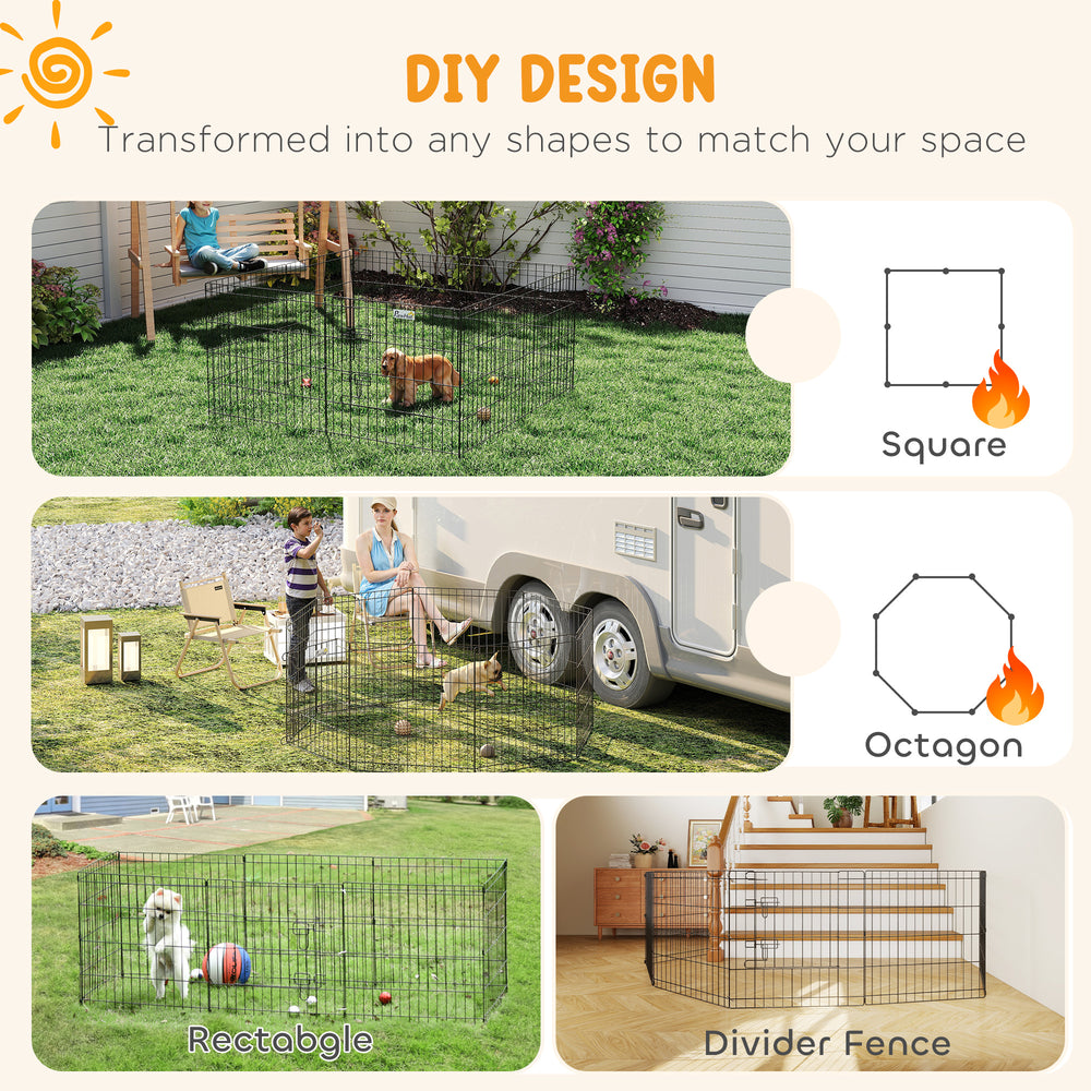 24inch Foldable Metal Exercise Pet Playpen Yard Dog Puppy Kennel Cage 8 Panel - view 3