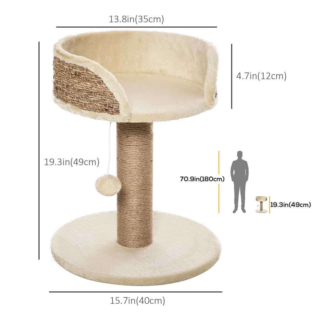 Cat Tree with Scratching Post, Toy Ball, Perch, Small Cat Tower for Indoor Cats - view 2