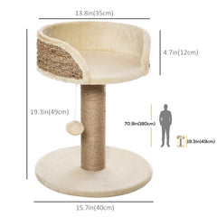 Cat Tree with Scratching Post, Toy Ball, Perch, Small Cat Tower for Indoor Cats - view 2