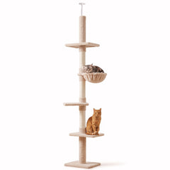 8.5ft Cat Climbing Tree 5-Tier Kitty Activity Center with Scratching Post