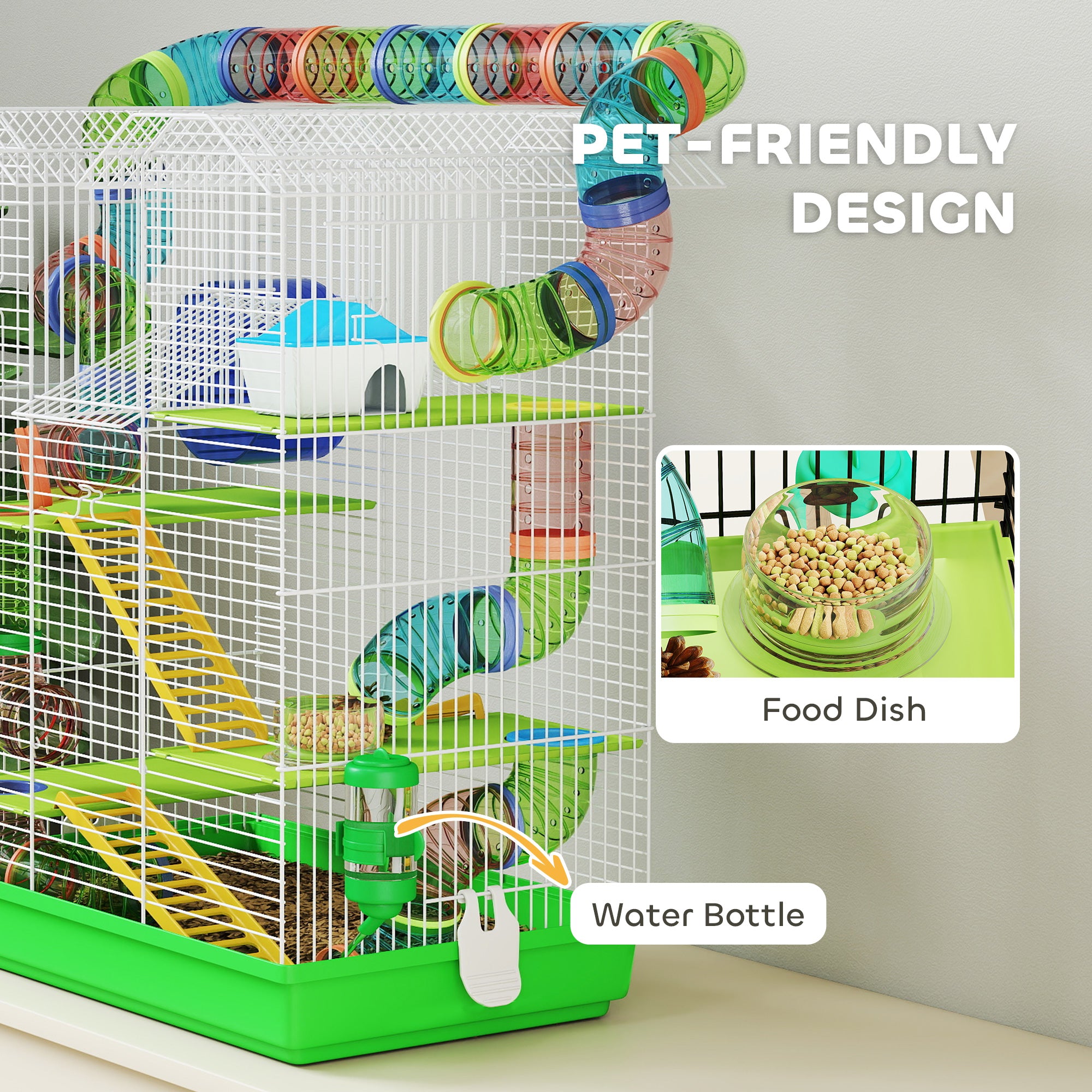 18.5" Hamster Cage, 5 Tiers Small Animal House with Tunnel Tube System - view 4