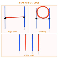 Dog Pet Agility Training Kit High Jump Weave Pole Ring Obedience Training - view 3