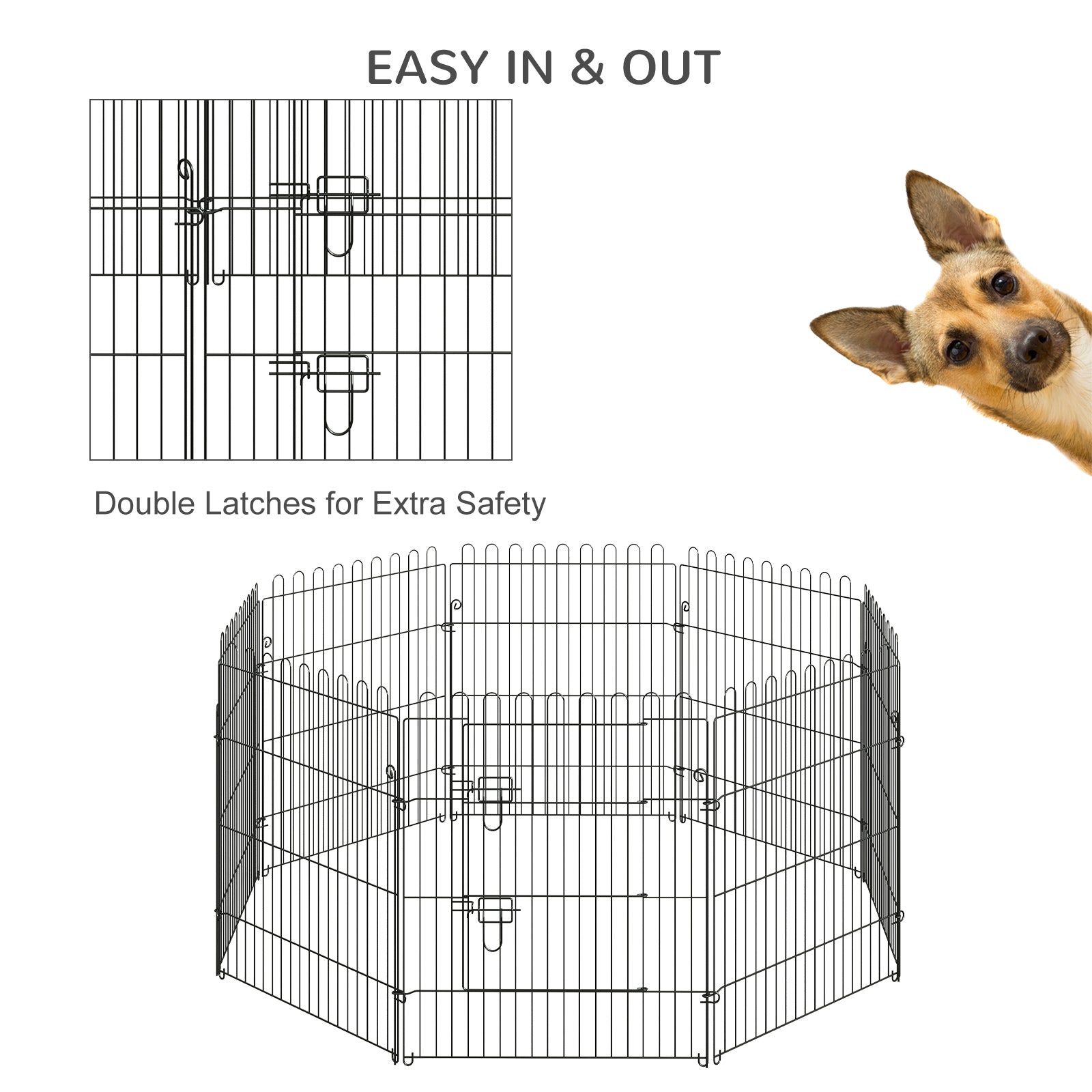 30inch 8-Panel Octagon Pet Exercise Playpen Crate Foldable Dog Cage Pen Puppy - view 6