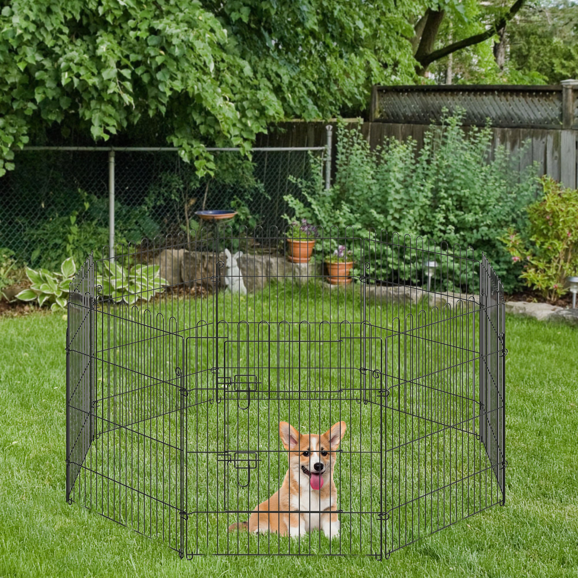 30inch 8-Panel Octagon Pet Exercise Playpen Crate Foldable Dog Cage Pen Puppy - view 7