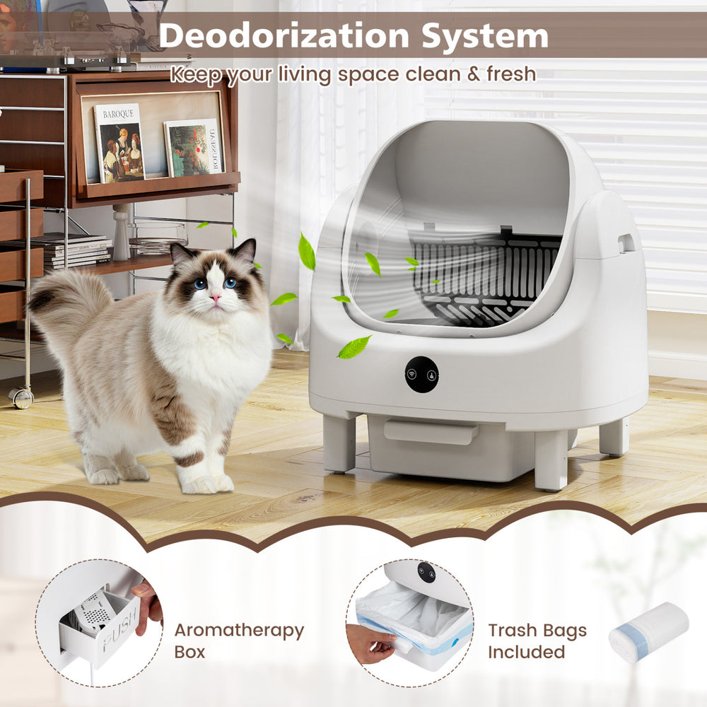 Self-Cleaning Open-Top Cat Litter Box with APP Control for Multi-Cat Cat House - view 4
