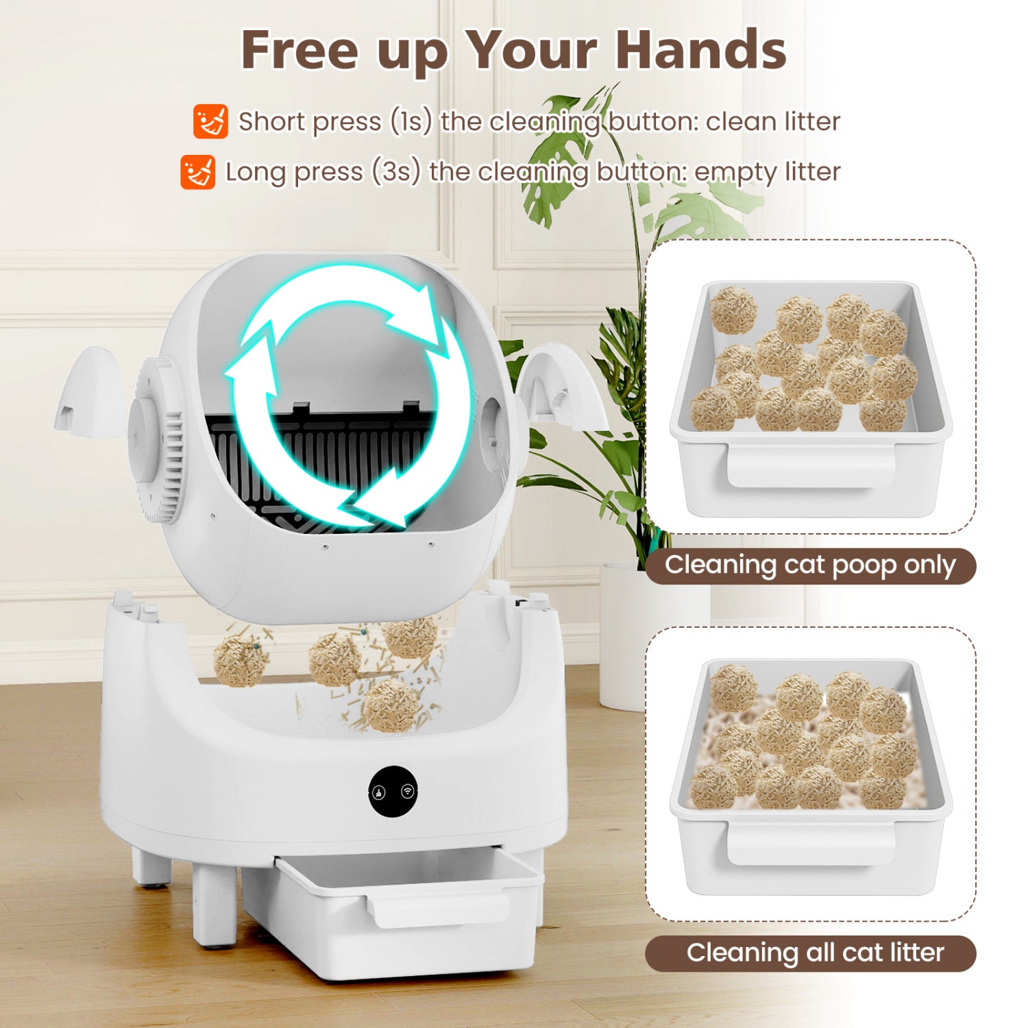 Self-Cleaning Open-Top Cat Litter Box with APP Control for Multi-Cat Cat House - view 5