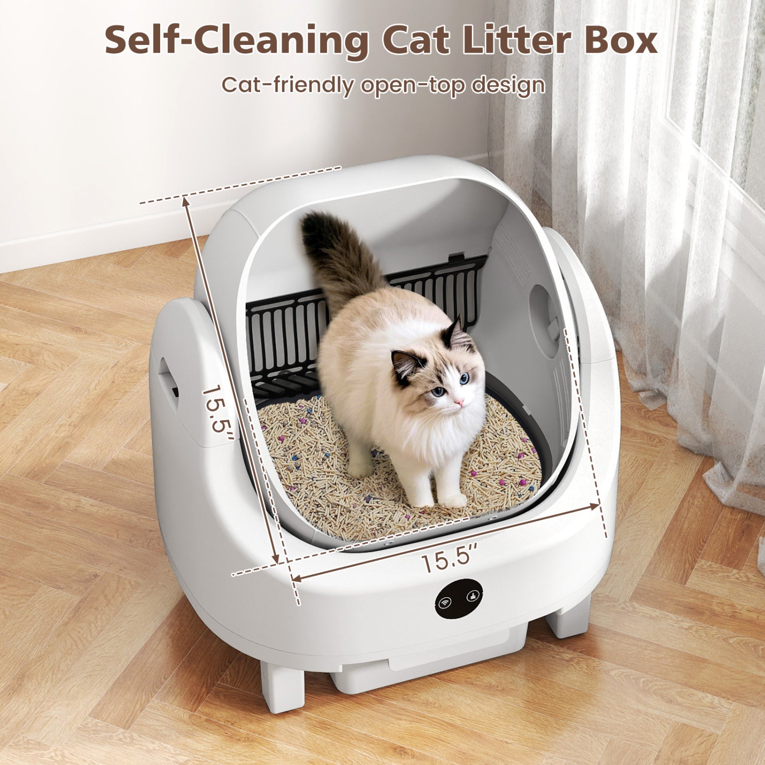 Self-Cleaning Open-Top Cat Litter Box with APP Control for Multi-Cat Cat House - view 2