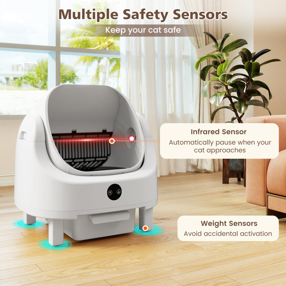Self-Cleaning Open-Top Cat Litter Box with APP Control for Multi-Cat Cat House - view 7