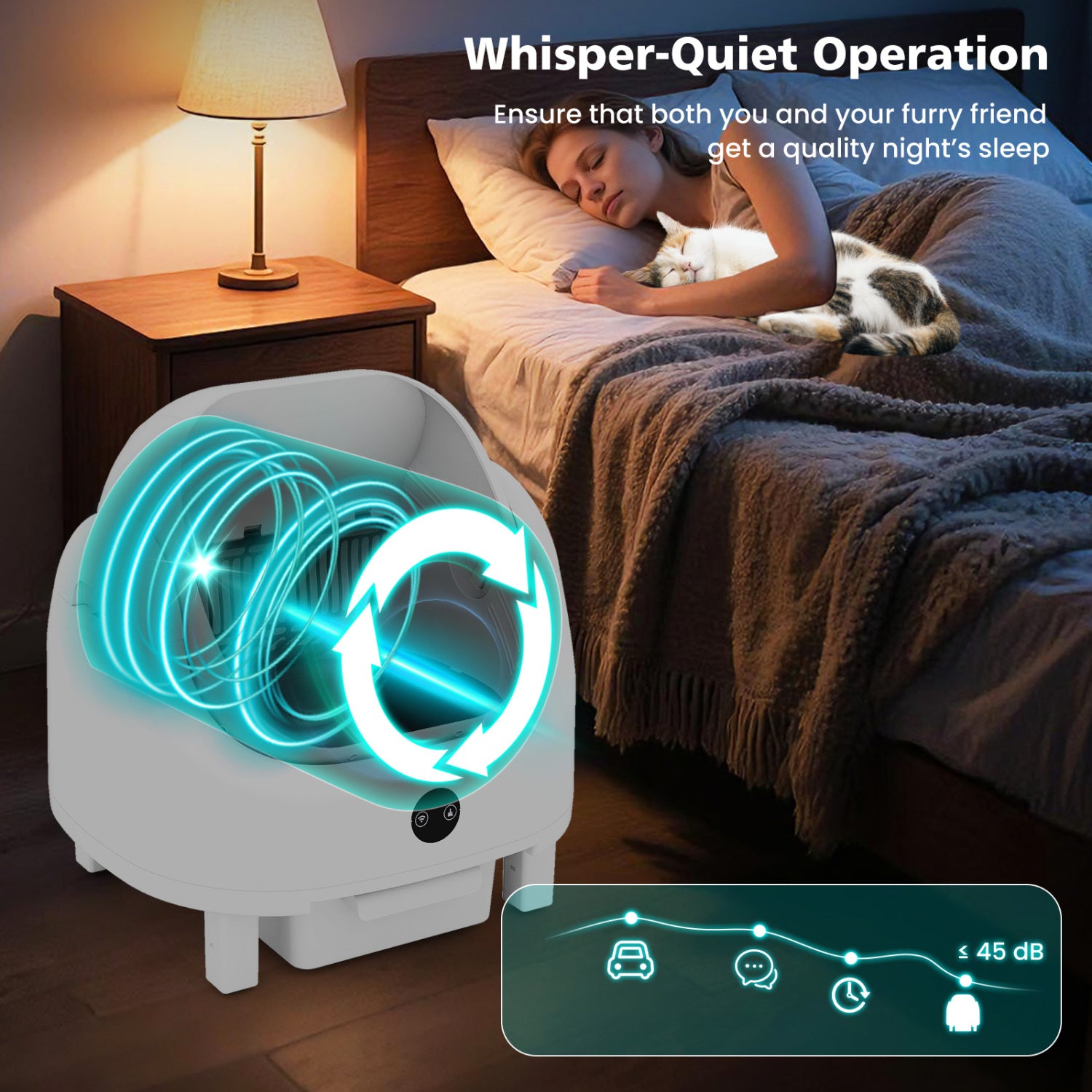 Self-Cleaning Open-Top Cat Litter Box with APP Control for Multi-Cat Cat House - view 8
