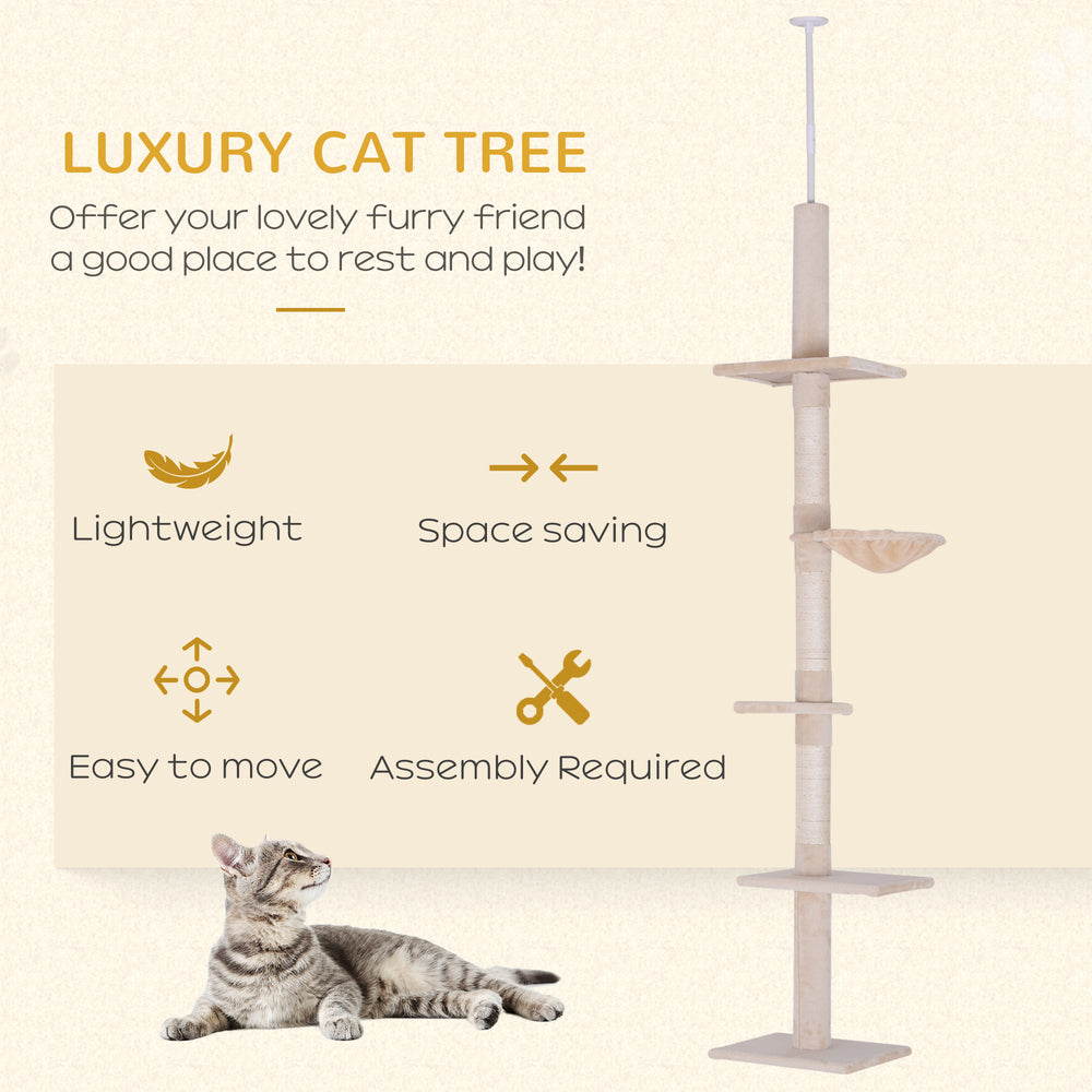 8.5ft Cat Climbing Tree 5-Tier Kitty Activity Center with Scratching Post - view 3