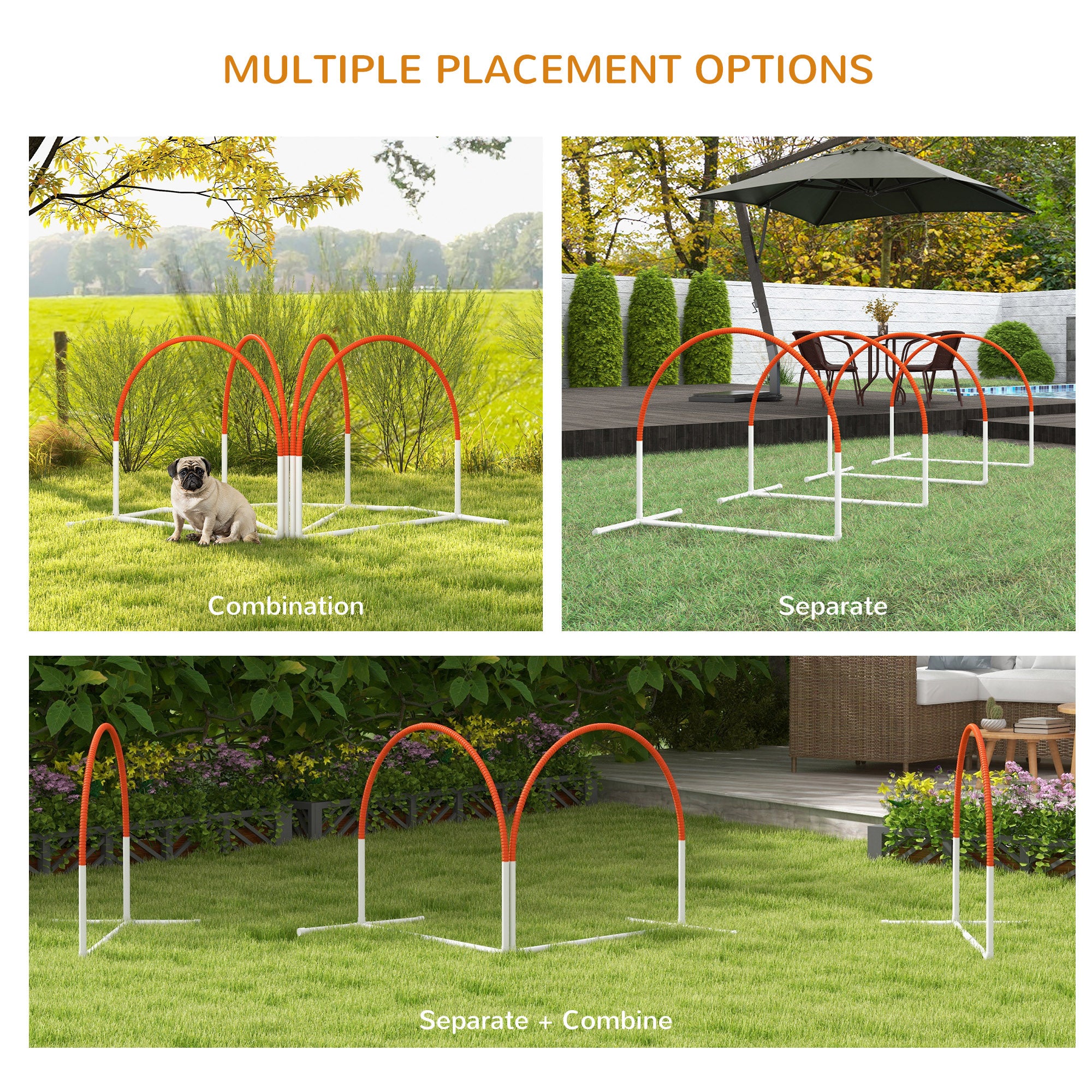 Dog Agility Kit Pet Obstacle Course Training Equipment Outdoor with Weave - view 3