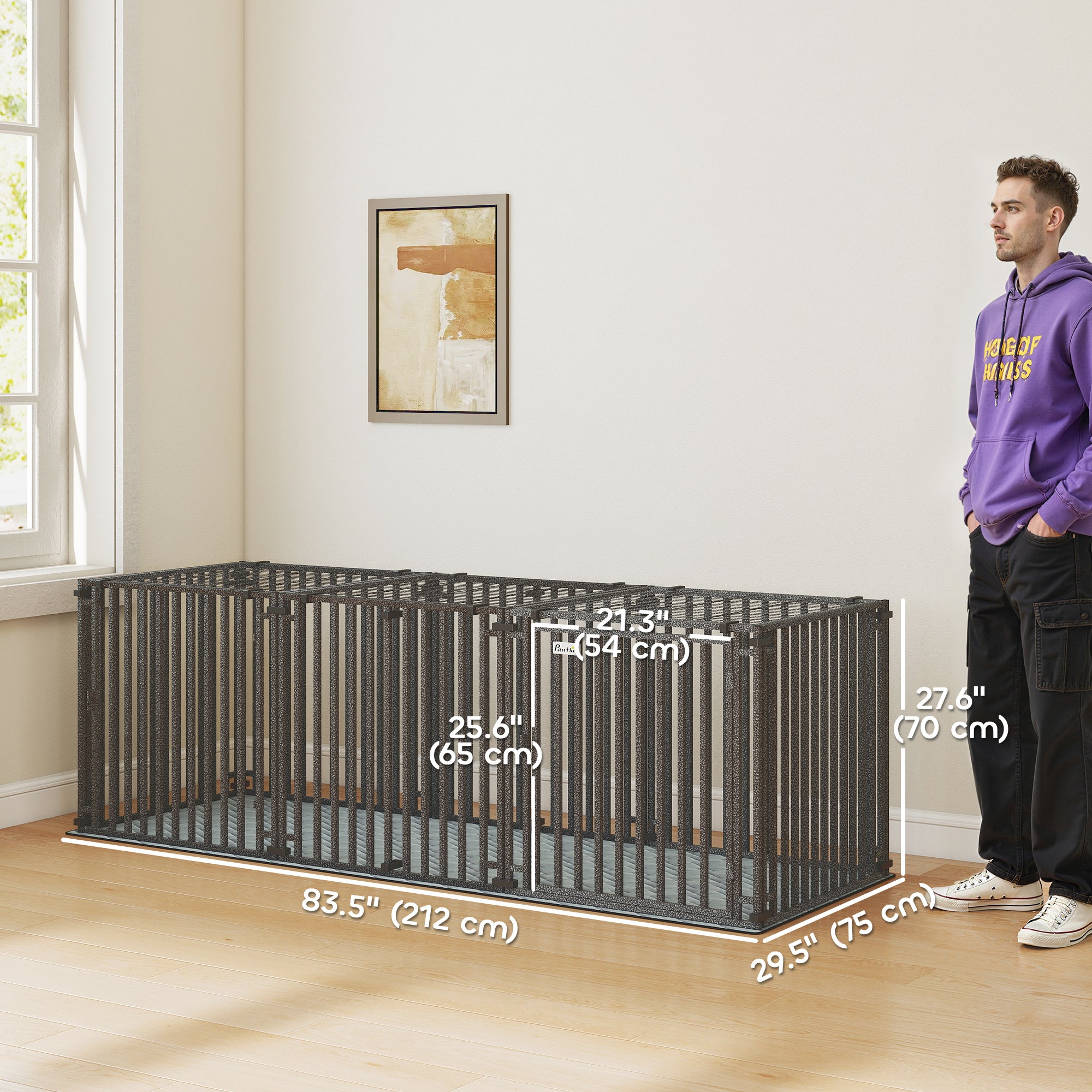 83 Inch Heavy Duty Dog Crate, Extra Large Metal Dog Cage Kennel with Mat - view 2