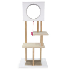 Tall Wood Cat Tower with 2 Corrugated Cardboard Cat Tree - view 4