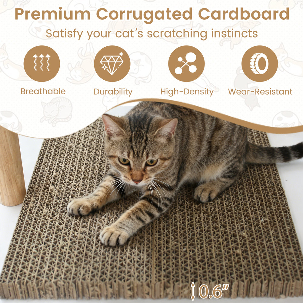 Tall Wood Cat Tower with 2 Corrugated Cardboard Cat Tree - view 7